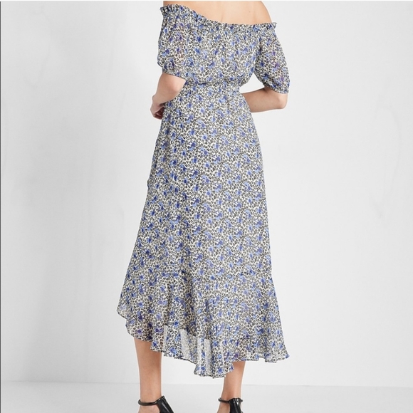 NWT Express Cottage Core Floral Blue and White Women's Dress - Picture 2 of 9